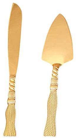 Geardeangloow 2 Pieces Zinc Alloy Cake Shovel Butter Knives for Events Wedding Party Supplies A, Style A