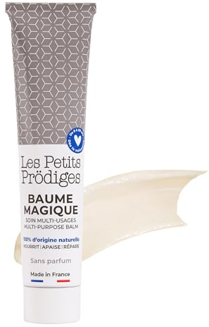 LES PETITS PRODIGES Baume Magique Multi Usages - Visage, Levres, Mains & Corps - Demaquillant, Soin Nourrissant & Réparateur, Cheveux - 100% Naturel - Fabriqué en France - Emballage Tube Recyclable