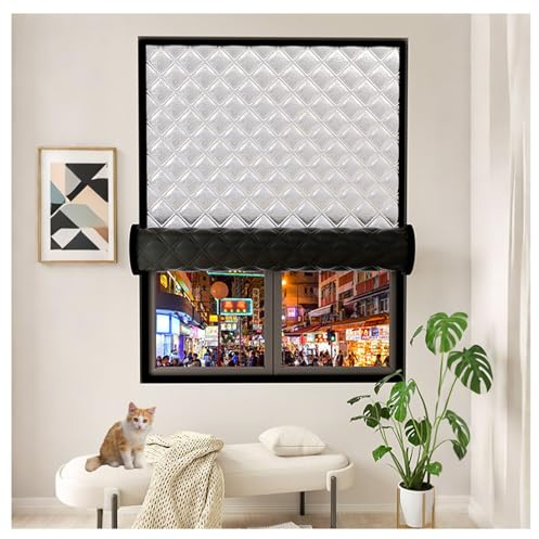 Kit d'isolation épais réutilisable, couverture thermique insonorisée, film réfléchissant la chaleur coupe-vent pour balcon et toit de véranda, sans perçage argent W145cm*H100cm