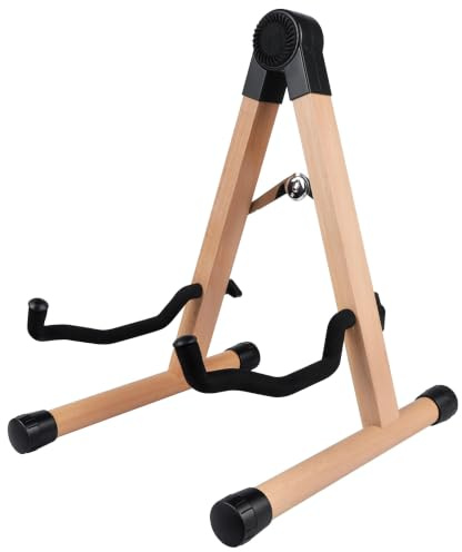 SDLEFHE Wooden Guitar Stand Foldable Non-Slip Floor | For Acoustic, Electric, Bass, Classical, Banjo, Ukulele, Violin, Mandolin