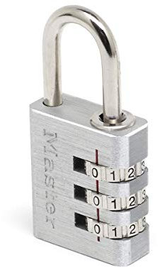 Master Lock 7630EURD Combination Padlock in Aluminium, Grey, 3 x 6,5 x 1,3 cm
