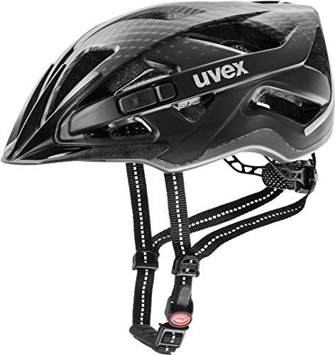 uvex city active - sicherer City-Helm für Damen und Herren - inkl. LED-Licht - individuelle Größenanpassung - black matt - 52-57 cm