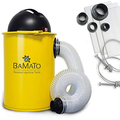 BAMATO Absauganlage AB-110 | inkl. Adapter Set | 230 V Elektromotor | XXL-Lieferumfang inkl. Filter, Klemmen, Schlauch, uvm. | Integriertes Filtersystem | Schnellverschlusssystem | Staubabsaugung