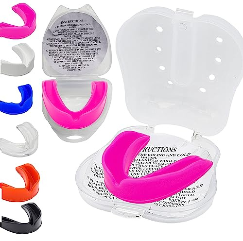 Mouth Guard Gum Shield For Kids Sports Mouthguards Junior Youth School Combat Sports Rugby Soccer Hockey Muay Thai MMA Boxing Martial Arts Gumshield with Case Kids Mouthguard 6-8 9-12 Age 7 11 12 Year