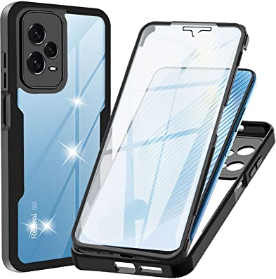 WeiCase Funda para Xiaomi Redmi Note 12 Pro Plus 5G, Transparente 360° Protección Funda con Protector de Pantalla Integrado Antigolpes Silicona Carcasa para Xiaomi Redmi Note 12 Pro Plus 5G, Azul