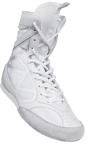 CORE Boxing Shoes - Lightweight Gear for Men & Women - Boxing Training Shoes with High Support – High Traction Boots - Breathable Material - Lace Up Closure White