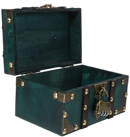 Amosfun Retro-schmucketui Retro-schatztruhe Vintage Schmuckschatulle Retro-schmuckkästchen Aufbewahrungsbehälter Vintage Geldkoffer Vintage Schmucktruhe Schmuckbehälter Klein Souvenir Holz