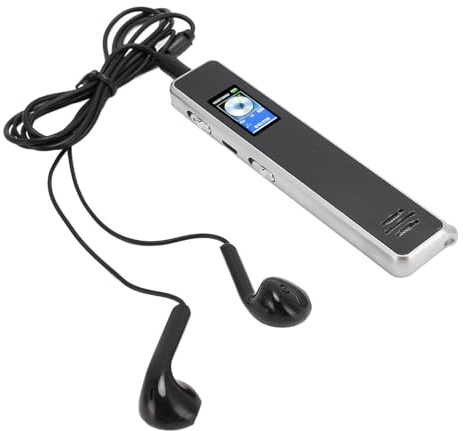 Diktiergerät mit Transkription in Text, HD-Rauschunterdrückung, Sprachaktivierter Rekorder mit Sprache in Text, MP3-Wiedergabe und E-Book, Diktiergerät mit Kopfhörer für (16G)