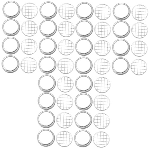 Alipis 30sets Jar Lid Flower Grid Sprouting Insert Reusable Tinplate Floral Gird for Jam Jars Flower Arrangement Holder