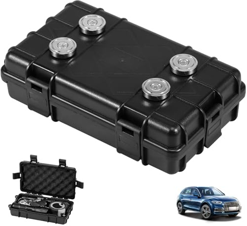 Gatphy Magnetic Key Holder Under Car Hide a Key Magnetic Key Case 4 Magnets Hidden Key Holder Waterproof Magnetic Under Car Key Box Car Key Hider Outdoor for Key Card Under Car Storage
