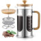 Sivaphe Wooden French Press Coffee Maker 1000ml,Plastic-Free Cafetiere Coffee Plunger 34oz, Borosilicate Glass with Bamboo Handle Lid,8 Cups/1L