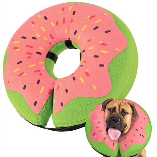 Gimars Hundekragen Leckschutz XL nach Operation, Halsumfang 45,7–63 cm, Halskrause Hund Weich in Donut-Form, Alternative zum E-Halsband und elisabethanischen Kragen für große und mittelgroße Hunde