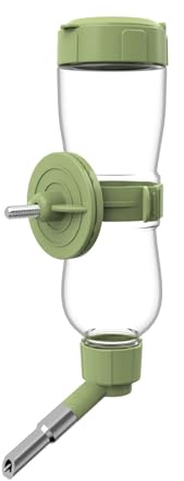 Abbeveratoio per uccelli, Dispenser d'acqua automatico per gabbia, Bottiglia d'acqua appesa per Pappagallini, Canarini, Cockatiel, Fringuelli, Budgerigar (Verde, 240ml)