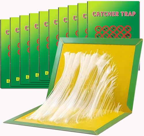Multi-Use Boards Sticky Trap Pads - 10 Pack Large Extra Strong Board Sticky Trap Pad for Multiple Insects in Indoor Outdoor Home Kitchen Garden