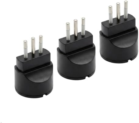 gloca Set 3 Adattatori Presa Schuko 10A Con Spina 10A Colore Nero Standard Italiano