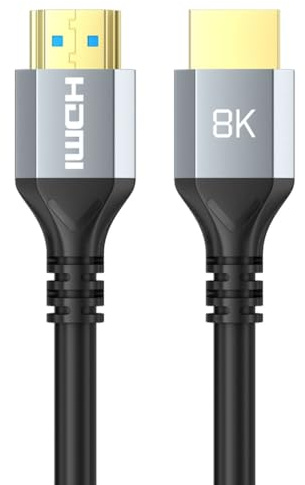 3P SPACE Cavo HDMI 8K Ultra HD 1 Metro – Compatibile 4K/120Hz, HDR10+, eARC, HDMI 2.1 – Alta Velocità per TV, Monitor, Console e Home Theatre