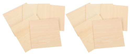 POPETPOP 10 Tablones De Madera Sin Acabado Para Manualidades Placas De Madera En Blanco 5.90X5.90X0.07 in Para Bricolaje Pintar Escribir Y Decoración Del Hogar