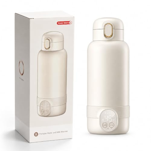 Tragbarer Babyflaschenwärmer Unterwegs500ml,Schnellheizender Flaschenwärmer | mit 14000mAh Akku, USB Aufladbar Milchwärmer für Reisen & Nachtfütterung, 37-55°C Präzise Temperaturregelung