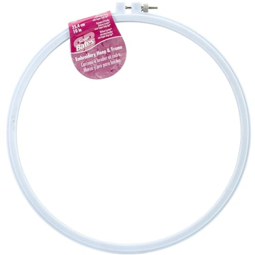 Susan Bates Plastic Deluxe Super Grip Embroidery Hoop, 10-Inch,White