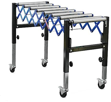 Ameise Scheren-Rollenbahn | 60 kg Tragkraft | 0,38-1,27 m Bahnlänge | 590 - 910 mm Höhe | Rollbock individuell höhenverstellbar | ideal für leichte Fördergüter