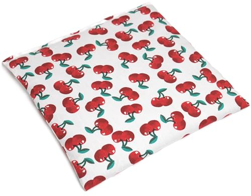 Coussin thermique aux graines d´épeautre biologique 19x19cm cherry white - Petit coussin aux graines utilisable chaud ou froid