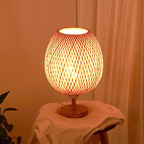 GUANSHAN Bambus gewebte Tischlampe Einfache kleine Bambus gewebte dekorative Tischlampe dekorative Licht Tischbeleuchtung für Schlafzimmer und Wohnzimmer, STYLE 1