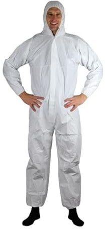 Garden Mile Combinaisons jetables pour le travail - Équipement de sécurité XL - Protection - Décoration - Peinture - Unisexe, blanc, taille unique