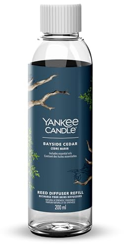 Yankee Candle Signature Nachfüllung für Diffusor mit Rattanstäbchen | Bayside Cedar | 200ml | bis zu 20 Wochen Duft Frauen