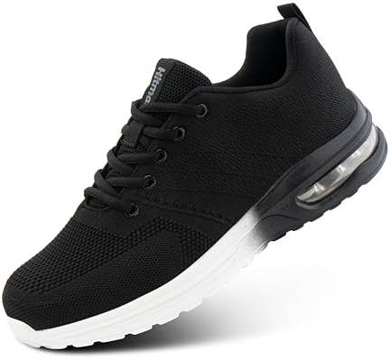Hitmars Scarpe Ginnastica Uomo Donna Scarpe da Running Corsa Leggere Traspiranti Lacci Sneakers Fitness Sportive Jogging Outdoor Nero EU 42