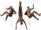 3 figuras grandes de bronce para colgar en la pared, figuras de escalada y rappel de hombre, esculturas, arte de pared de resina y metal para colgar en alambre (bronce antiguo)