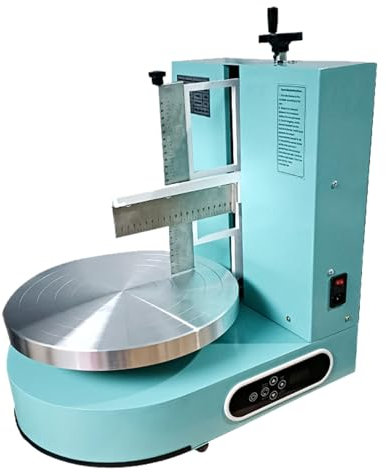 Electric Cake Coating Machine, Adjustable Cake Scraper Icing Smoother with Turntable Diameter 35cm, Cake Decorating Coating Machine for Cake, Buttercream, Fondant Cake Decorating,LightGreen
