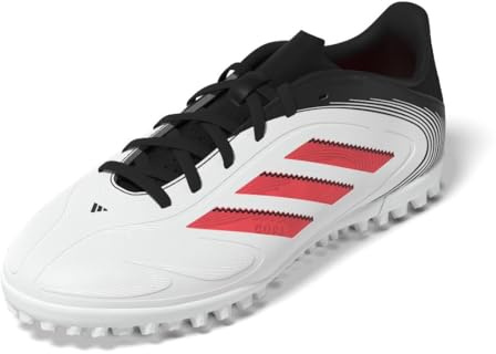 adidas Botas de fútbol unisex para niños Copa Pure Iii Club Turf Football Boots, Blanco Lucid Red Negro, 4 Big Kid