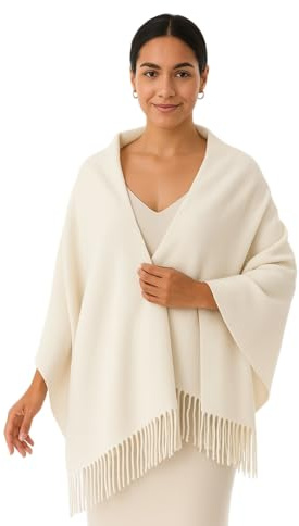 WESTEND CHOICE Ladies Scarves Pashmina Shawls and Wraps Large Scarf for Women Wedding Shawl Bridesmaid Stole Plain Winter Warm Scarves 200 x 70 cm (Off white)
