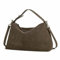 DONNAIN Umhängetasche Damen Leder, Wildleder Handtasche aus Halbmondform, Lederhandtasche Damen Echtleder, Bags for Women, Suede bag, Veloursleder Taschen mit verstellbarem Riemen, Taupe