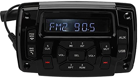 Reproductor Marino Resistente Al Agua, Entrada Auxiliar USB de Radio Am/FM Portátil, Resistencia Al Agua IP66, 80 W, Conexión, Salida, Compatible con MP3, Preestablecido de 18