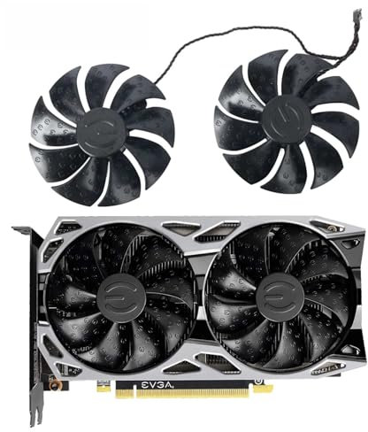 EVGA RTX 2060 KO GTX 1660 Ti 1650 1660 SC ULTRA Gaming GPU Replacement Fan for EVGA Graphics Cards, Air Cooling, 12V, 4-Pin Graphics Card Cooler, VGA Card Replacement GPU Fan PLA09215S12H