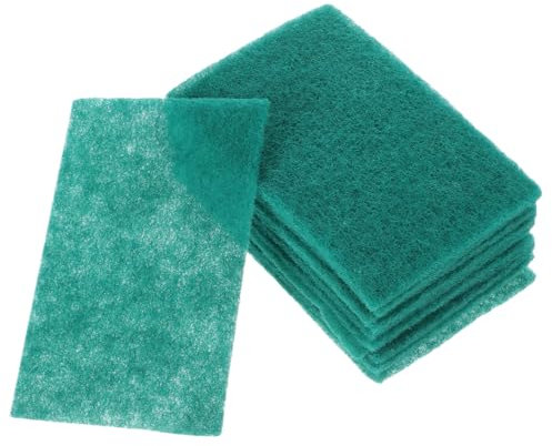 UTHCLO Estropajos Almohadillas de Limpieza Verdes Reutilizables de Platos 12 Fibra de Nylon y Corindón Resistentes para Cocina y Parrillas Metálicas en Uso Doméstico