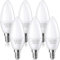 swesara Ampoules LED E14 6W C37: Lot de 6, Blanc Chaud 3000K, Equivalente à 60W Ampoules Incandescentes, 600Lm, C37 LED Ampoule Culot E14, Non-Dimmable