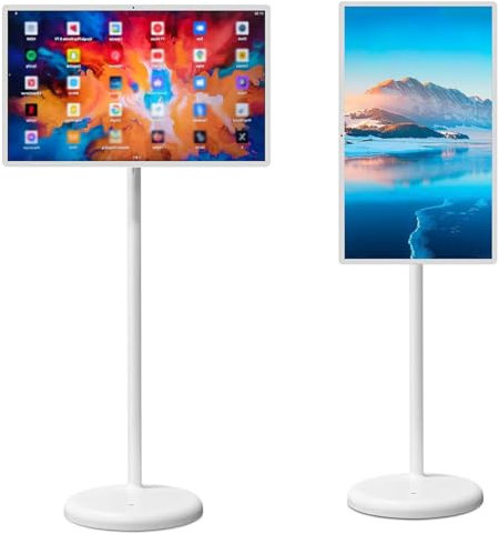 TV Inteligente portátil de 32 Pulgadas con Pantalla táctil, Pantalla táctil Inteligente móvil de 1080p 8+128g, TV táctil Giratorio de 360 ​​° con Control Remoto, con cámara Web de 13MP,
