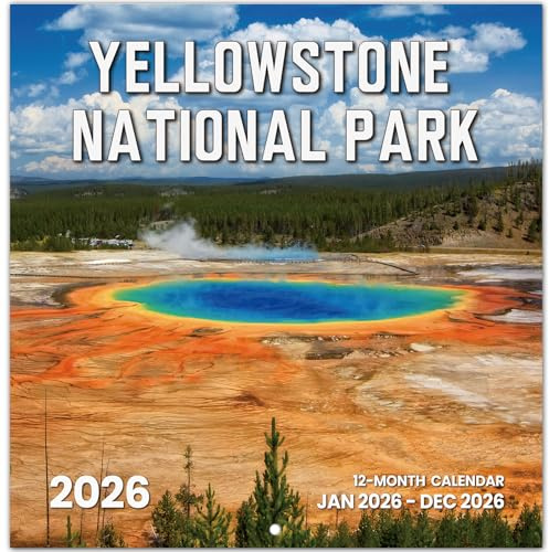 2026 Calendar, Yellowstone National Park Monthly Wall Calendar 2026 Runs from Nov 2025 – Dec 2026, Hanging Wall Calendar, 11.6 x 24Opened, Full Page Layout for Organizing, Perfect Present