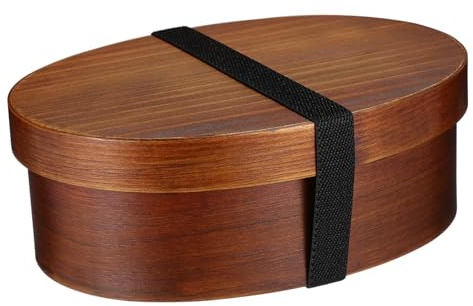 Toyvian Caja Bento de Madera Natural Capacidad Japonés Retro para Almuerzo Portátil Seguro y Resistente Trabajo Picnic Escuela