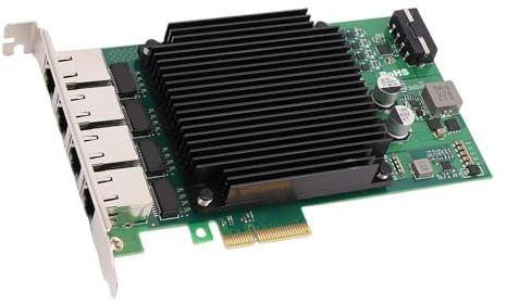 Jectse Tarjeta de Red PoE de 4 Puertos, Tarjeta Gigabit Ethernet de 2,5G para Chipset I226 con Disipación de Calor Eficiente y Baja Latencia, para Servidores, Enrutadores Suaves,
