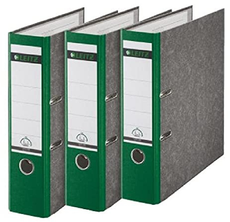 Leitz kvalitetsmapp, molnmarmorpapper, A4, 8 cm ryggbredd, grön, 3-pack, 310305055