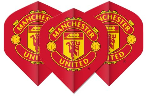 FOCO Officially Licensed Manchester United Football Club Dart Flights Extra Thick 75 Micron - 3 Sets per pack (9 darts Flights in total) - Professional Darts Accessories