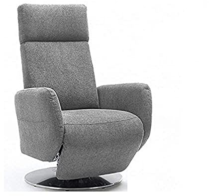 Cavadore TV-Sessel Cobra mit 2 E-Motoren/ Elektrisch verstellbarer Fernsehsessel mit Fernbedienung / Relaxfunktion, Liegefunktion / Ergonomie M / Belastbar bis 130 kg / 71 x 110 x 82 / Hellgrau