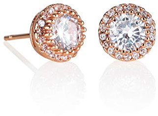 Namana Orecchini Donna con Zirconi Bianchi o Colorati, Piccoli Orecchini a Perno con Pietre Blu, Verdi, Rosse, Azzurre o Trasparente su Montatura Color Argento, Oro e Oro Rosa