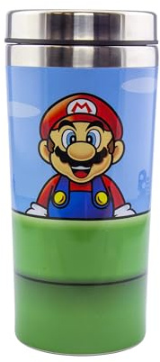 Super Mario Warp Pipe Travel Mug - Officially Licensed Nintendo Stainless Steel Flask, Keeps Drinks Hot & Cold, Great for Commuting, Retro Gamer Gift, 450ml (15 fl oz) - Paladone