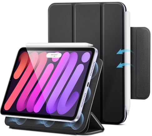 ESR für iPad mini 7 Hülle (A17 Pro), iPad mini 6 Hülle, Schwarz | Trifold Zwei Wege Ständer, Starke Magnetbefestigung, Langlebiger Schutz, Rebound Serie