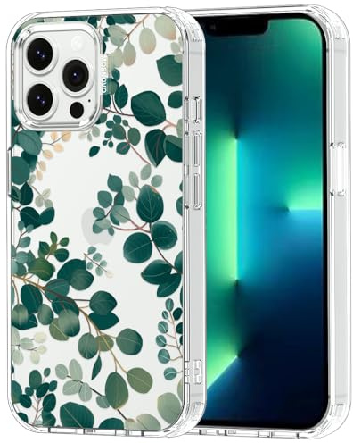 MOSNOVO für iPhone 13 Pro Max Hülle – Durchsichtige, schlanke, stoßfeste TPU+PC-Handyhülle, [6,6 Fuß Fallschutz/Anti-Abziehen] - Eukalyptus