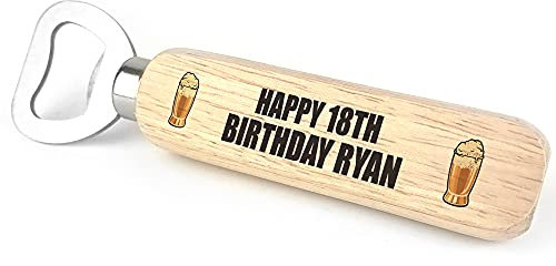 40th 50th 60th Birthday Gift Wooden Bottle Opener Personalised Gift for Him
